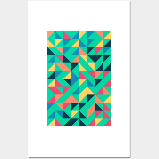 Creative Geometric Colourful Triangle Pattern #25 Posters and Art